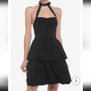 Black Choker Tiered Dress